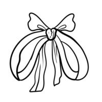 Ribbon hand drawn accessory hair and box gift vector