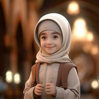 hermosa contento musulmán niños sonriente foto