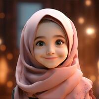 Beautiful happy muslim kids smiling photo