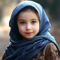 Beautiful happy muslim kids smiling photo