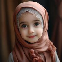 Beautiful happy muslim kids smiling photo