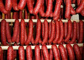Tasty sausages, meat photo