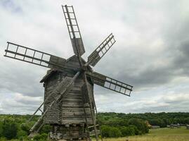 Windmill made of wood photo