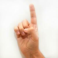 Letter D in American Sign Language ASL for deaf people photo