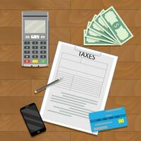 impuestos transacción concepto. vector contabilidad Finanzas negocio ilustración