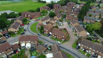 Aerial footage of Housing District of North Luton City of England, UK. video