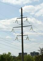 Electric line, electricity wires, high voltage lines photo