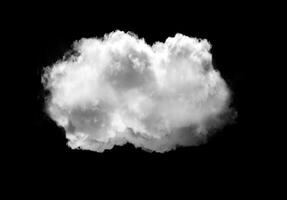 Single cloud isolated over black background photo
