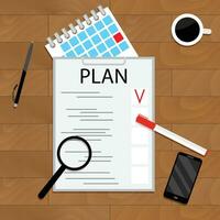 Monthly planning concept. Organize work, creative plan target, vector illustration
