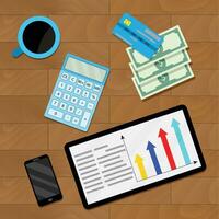 Financial statistic and count, vector analytics business and accounting illustration