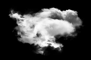 Single cloud shape isolated over black background photo