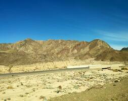 Bridge in the desert, Sinai mountains, hills photo