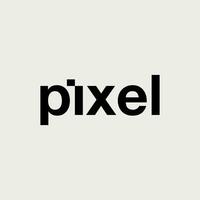 Vector pixel text logo design