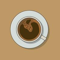 Foamy coffee in a cup vector