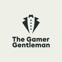 Vector the gamer gentleman text logo design