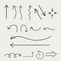 colección de mano dibujado flechas, vector conjunto