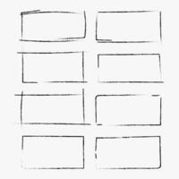 Grunge and hand drawn rectangle frames vector