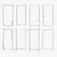 Grunge and hand drawn vertical rectangle frames vector