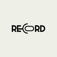 Vector record text logo design