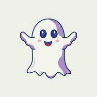 Cute ghost playing game is waiting for you vector