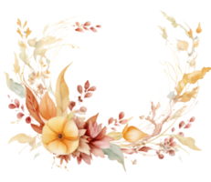Watercolor Flower Border isolated. png