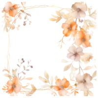 Watercolor Flower Border isolated. png