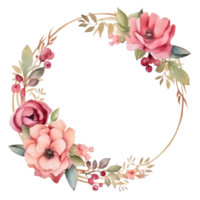 marco floral acuarela png