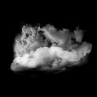 White cloud isolated over black background photo