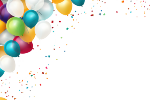 Bright colors balloons isolated. png
