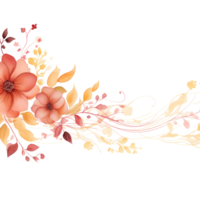 waterverf bloemen patroon grens geïsoleerd png