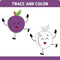 Trace and color plum vector