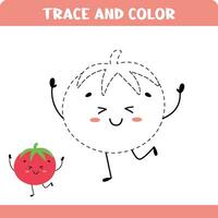 Trace and color tomato vector