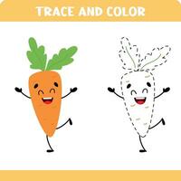 Trace and color carrot vector