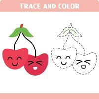 Trace and color cherry vector