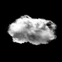 Cloud shape isolated over black background photo