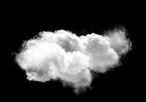 Single cloud isolated over black background photo