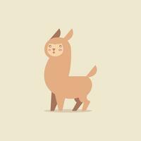 Vector illustration of cute alpaca