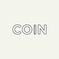 Vector coin minimal text logo design