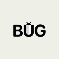 Vector bug minimal text logo design