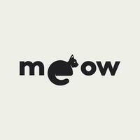 Vector meow minimal text design