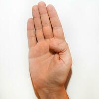 Letter B in American Sign Language ASL for deaf people photo