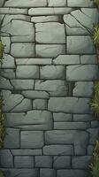 stone wall cartoon illustration design photo