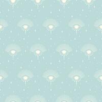 Seamless pattern with all-seeing eye blue print vector