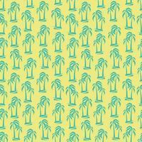 sin costura vistoso modelo con palmas en amarillo antecedentes ilustración vector