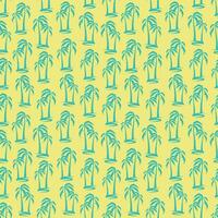 Seamless colorful pattern with palms on yellow background illustration vector