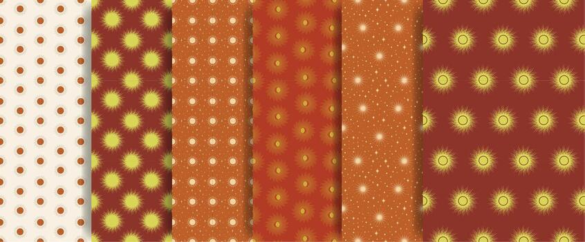 sin costura modelo conjunto con celestial elemento - retro Dom en rojo vector