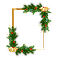 christmas frame decoration with christmas ball,pine branch and snow flex png