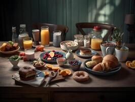 desayuno a hogar en acción de gracias foto