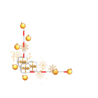 Natale angolo decorazione con Natale palla, pino ramo e neve flettere png