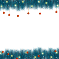 Noël frontière décoration avec pin branches Noël Balle cadeau bal et neige fléchir png